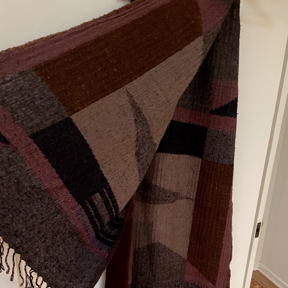 Aritzia Wilfred Scarf/Wrap Color block geometric wool blend